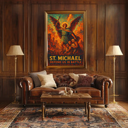 St. Michael Defend Us In Battle Poster