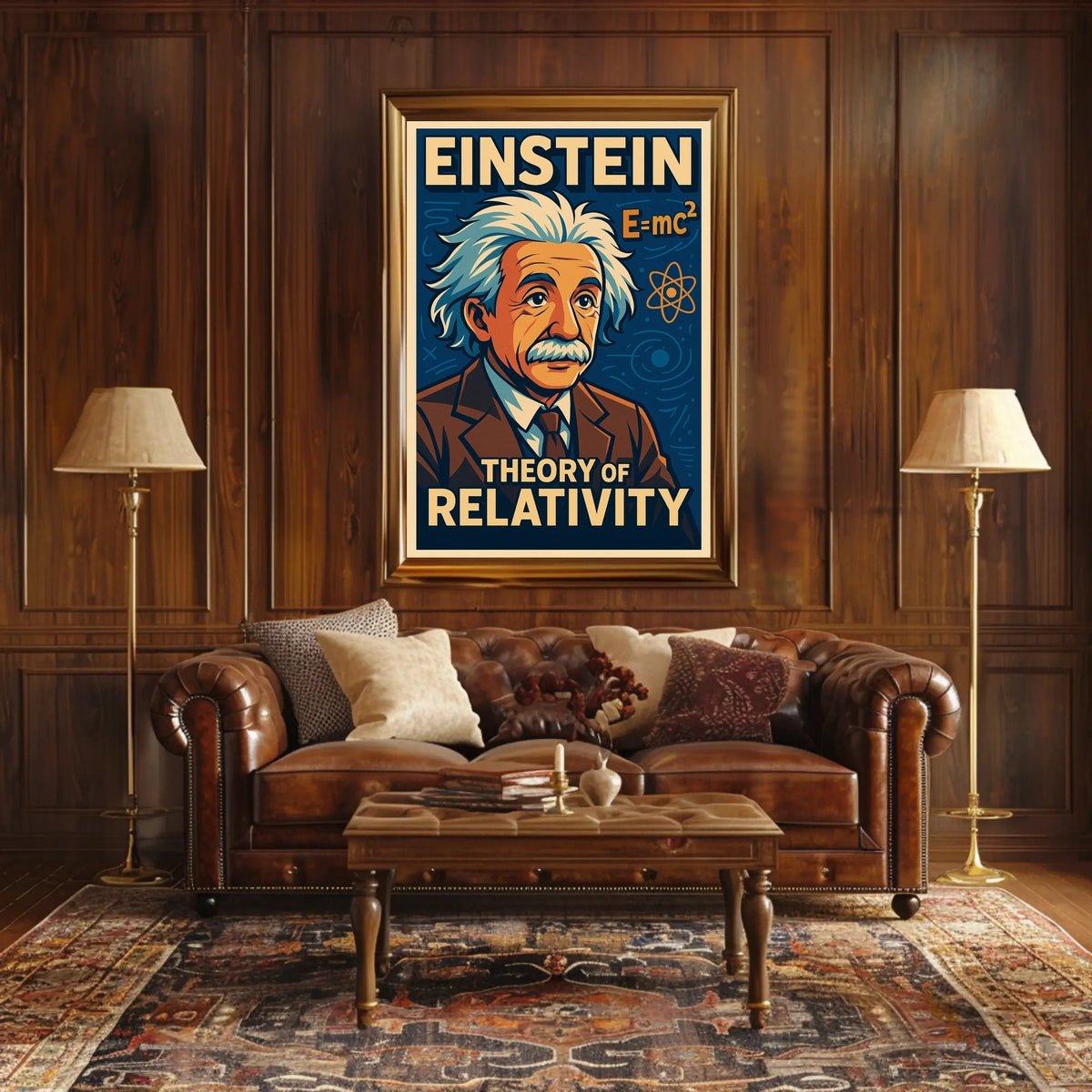 Einstein Relativity Theory Scenic Physics Wall Art Inspiring Study Room Decor Poster