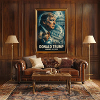 Donald Trump 47th President of the United States Double Exposure Poster