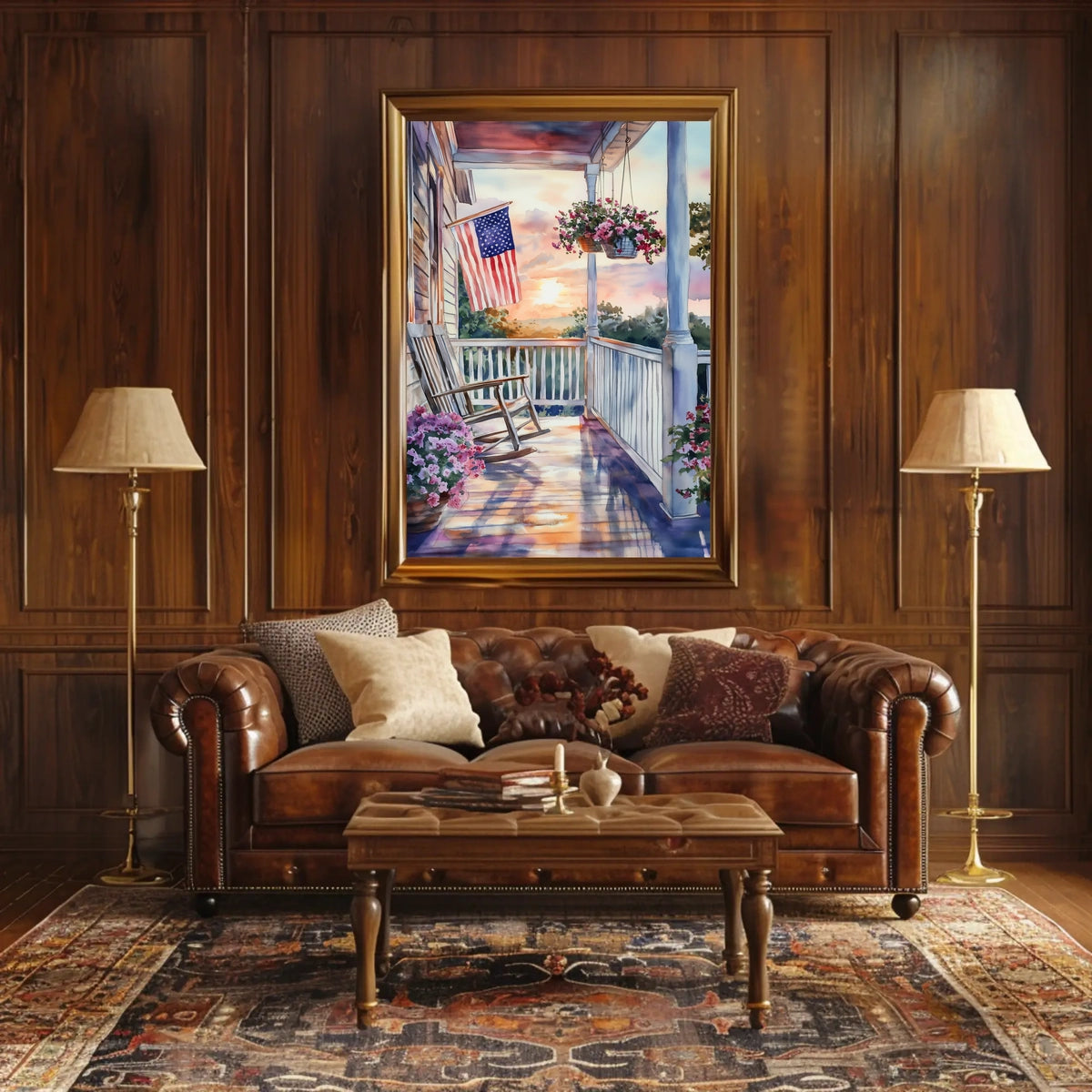 old fashioned front porch Poster