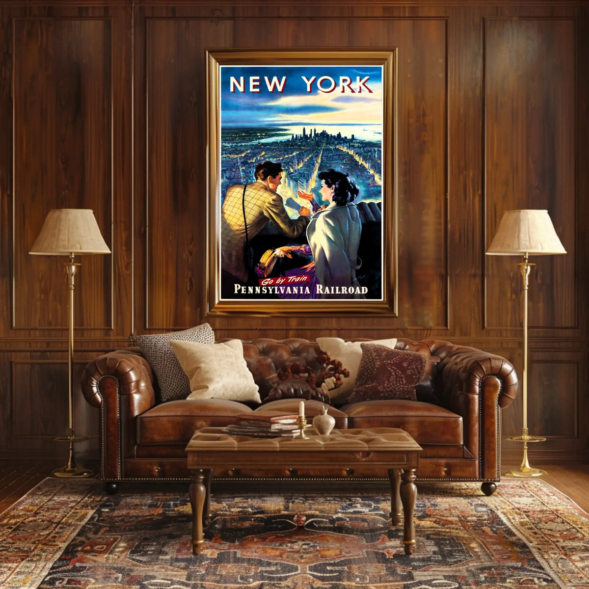 New York City Travel Glamorous Rail Poster Vintage Wall Art
