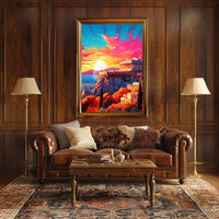 Sunset Over The Acropolis Poster