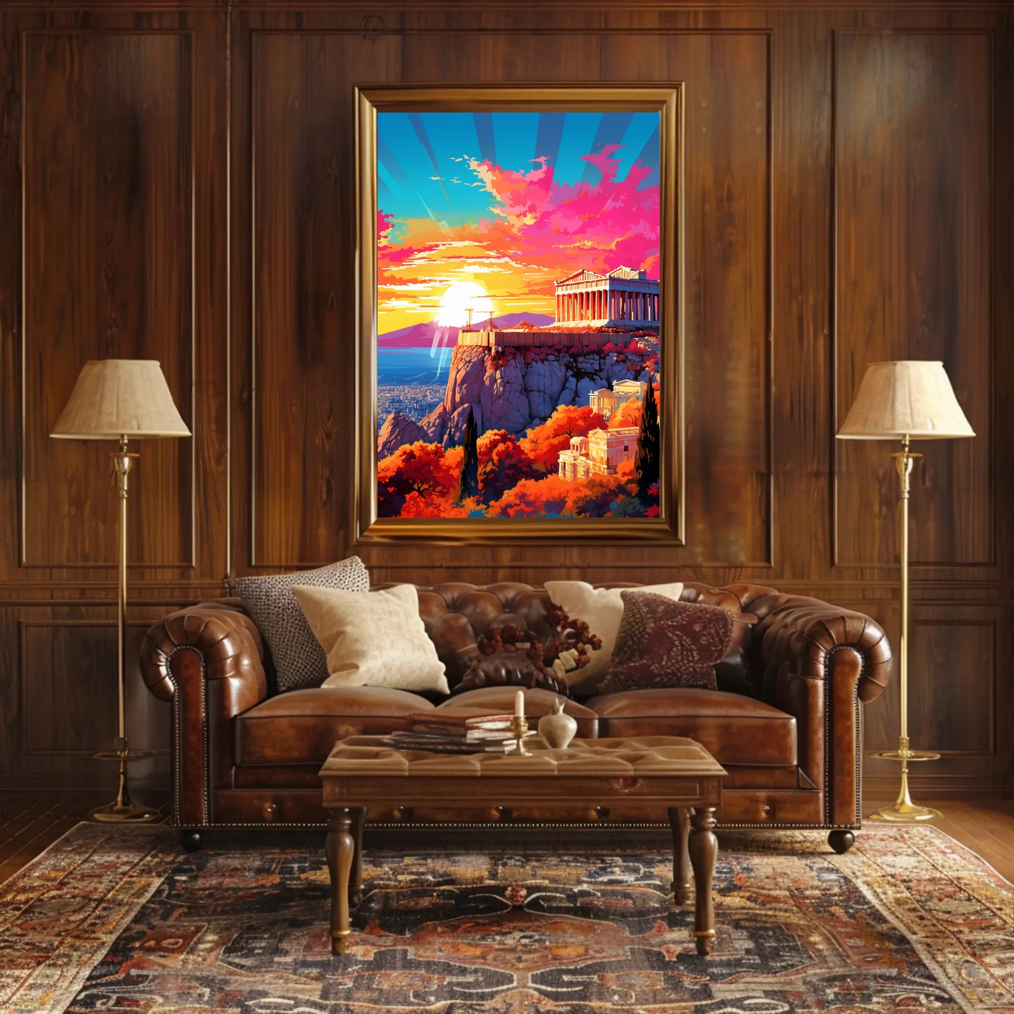 Sunset Over The Acropolis Poster