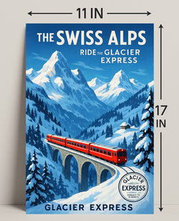 The Swiss Alps Glacier Express Adventure Poster PosterGoat