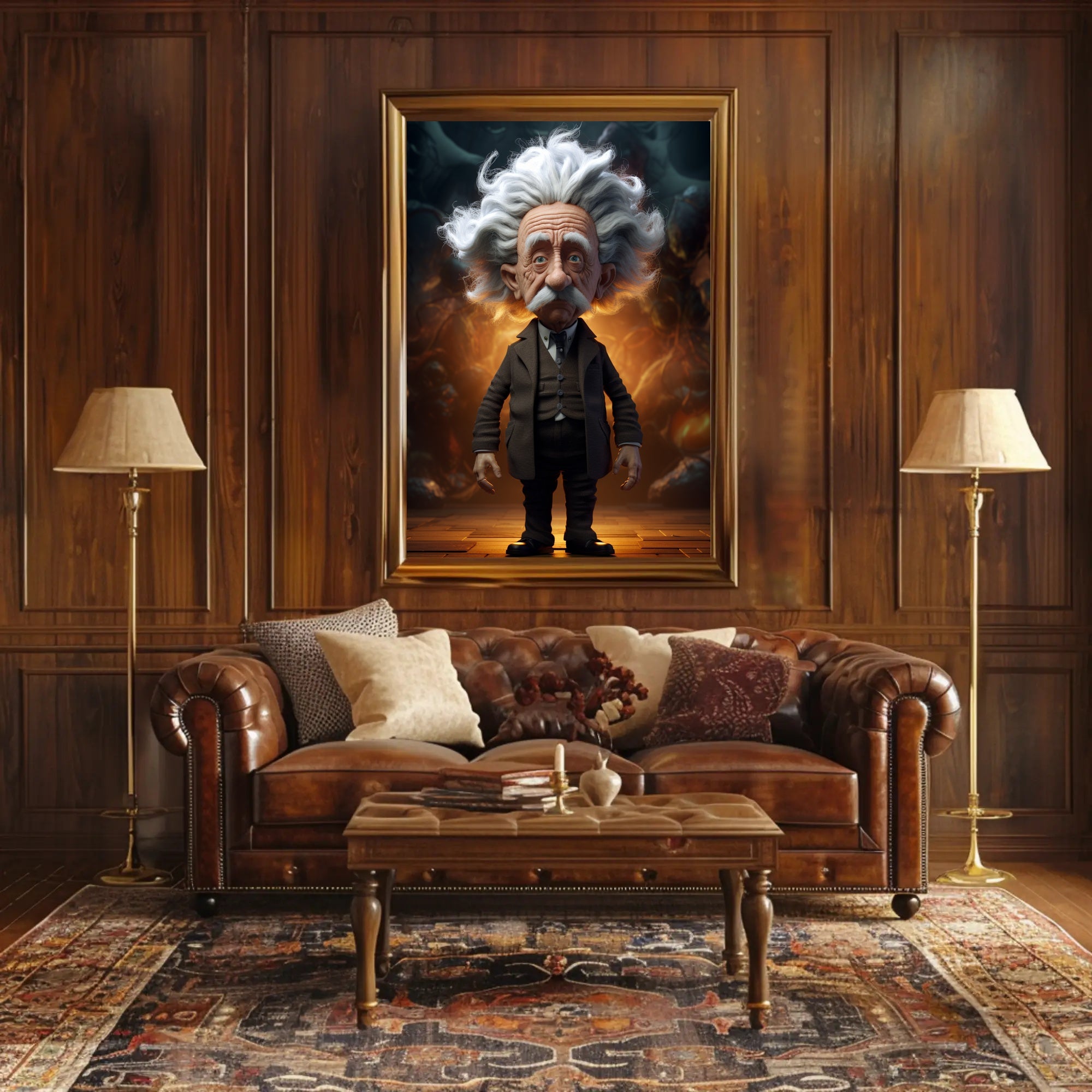 Exaggerated Scientific Genius in Fantasy World - Pop Culture Poster