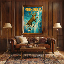 Majestic Reindeer Adventure Animal Poster