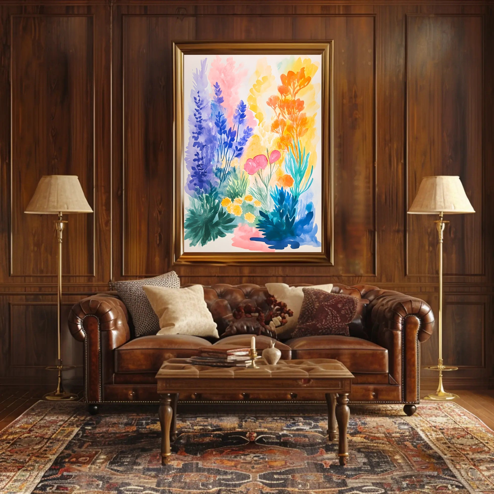 Vibrant Floral Travel Poster Wall Art for Home Decor