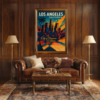 Los Angeles City Of Dreams And Stars Poster