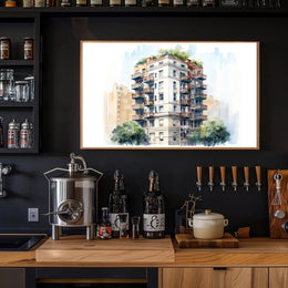 Urban Architectural Watercolor Poster