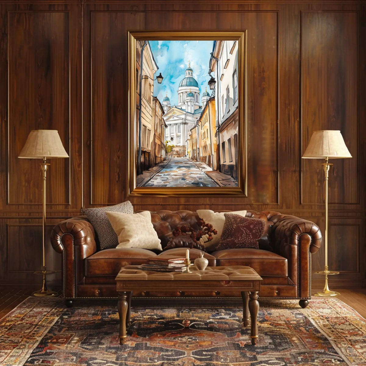 Finland Helsinki Cathedral Street View Poster