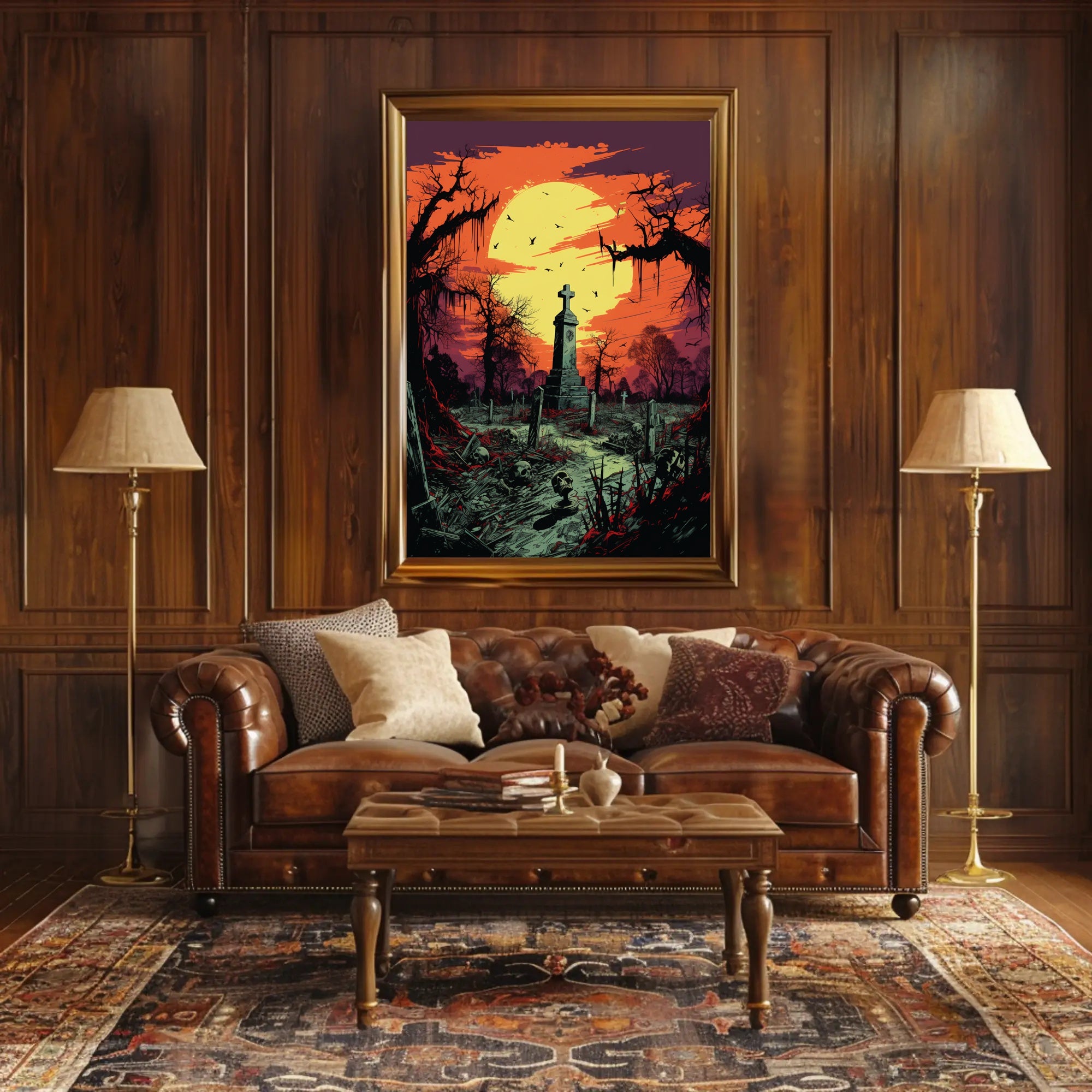 Eerie Graveyard At Dusk Poster