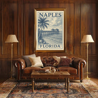 Naples Florida Coastal Poster Wall Art 18x24 Coastal Decor
