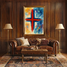Abstract Watercolor Cross Abstract Poster
