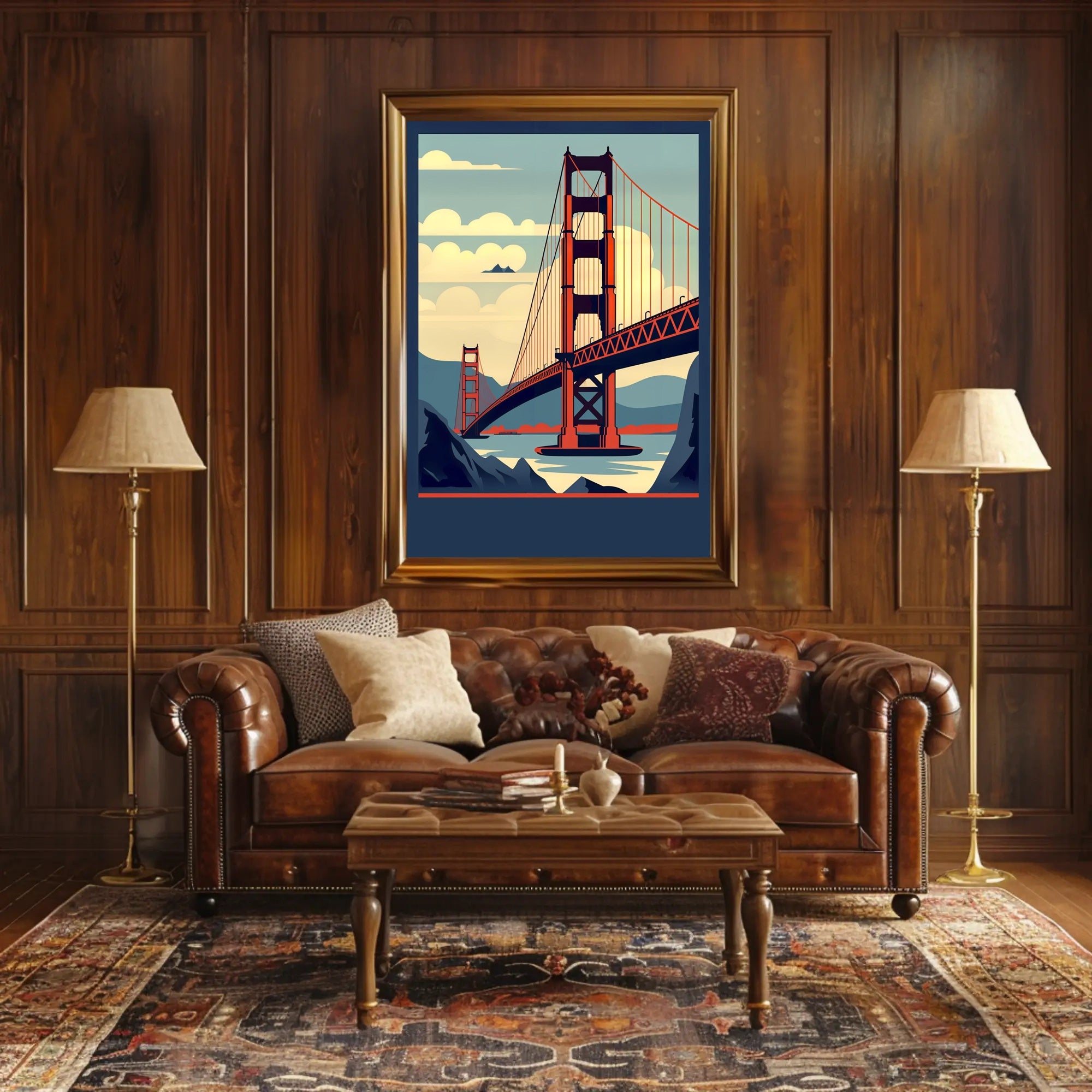 Iconic Bridge Illustration Poster
