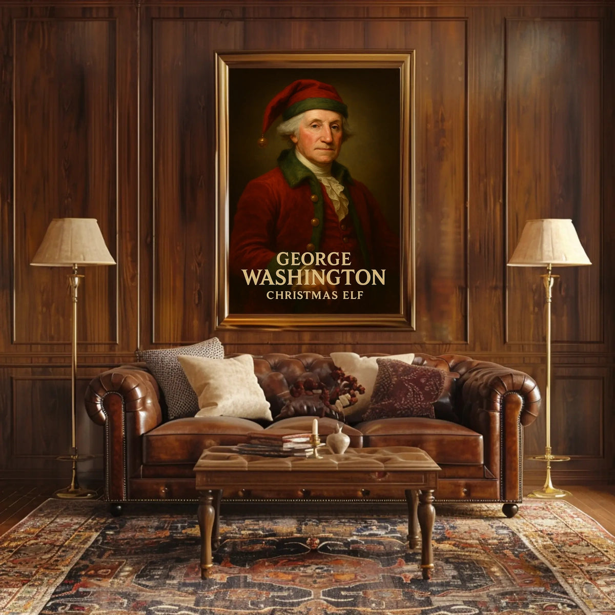 George Washington as Christmas elf Historical Poster