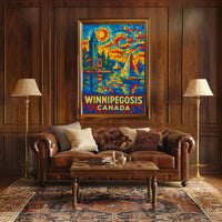 Winnipegosis, Canada Vibrant Mosaic Poster