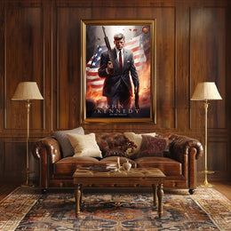 John F. Kennedy Illustrated Poster