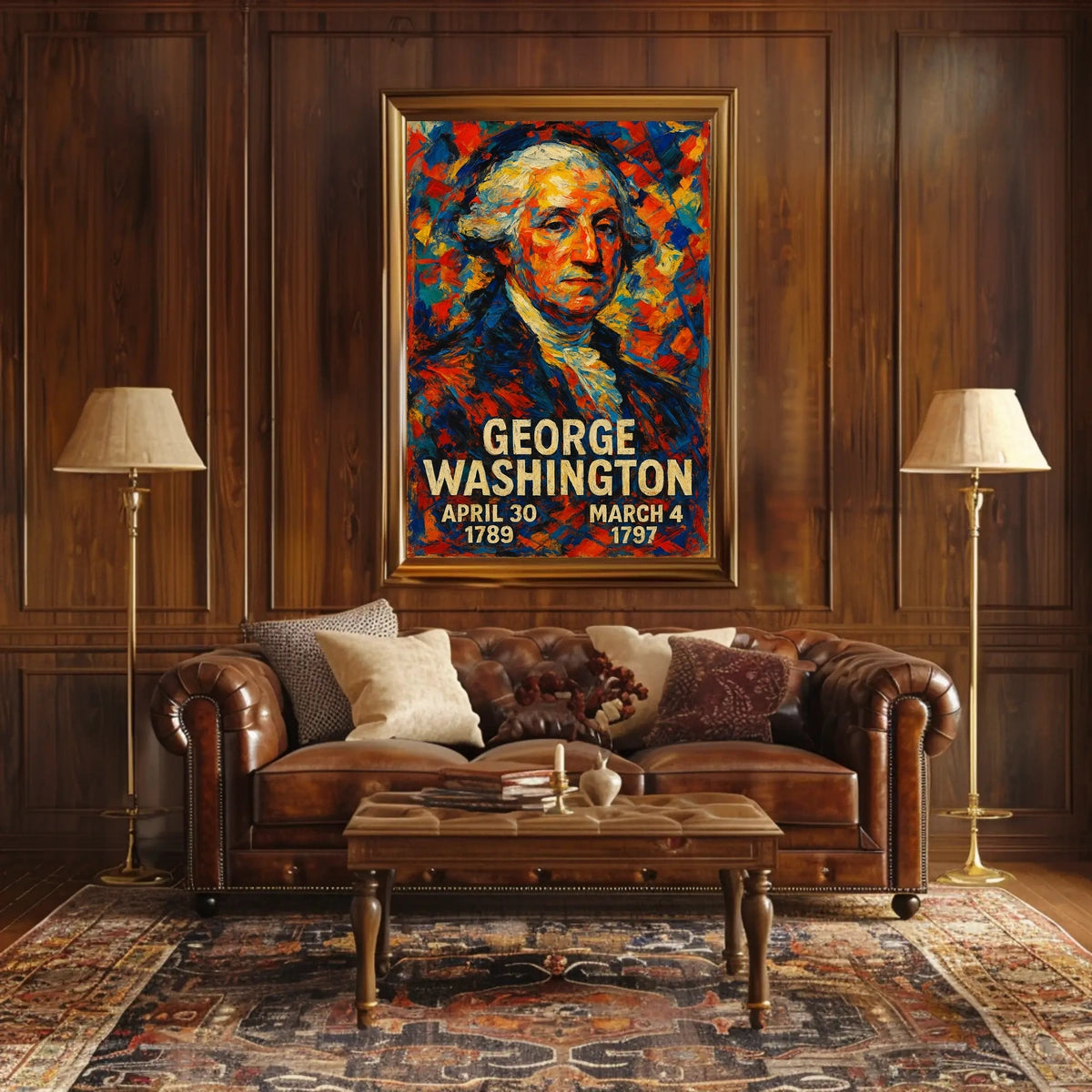 George Washington 1st President of the United States Glitch Hop Art Poster