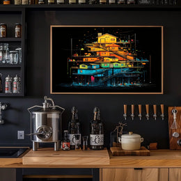 Colorful Stacked Houses Poster