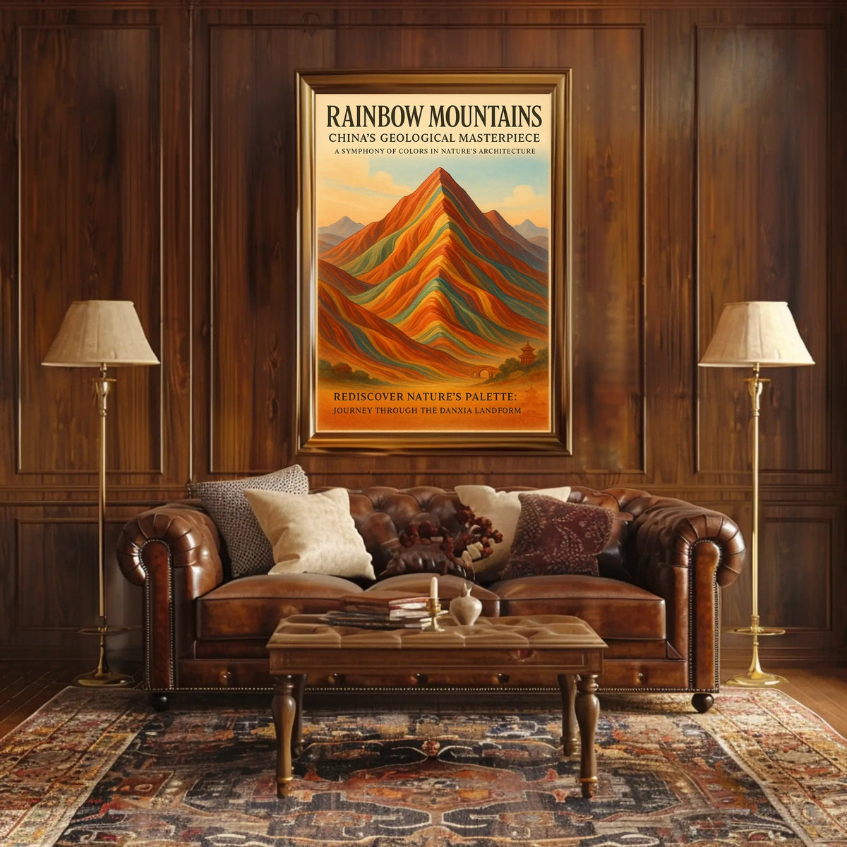 Rainbow Mountains ChinaS Geological Poster