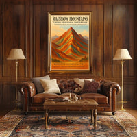 Rainbow Mountains ChinaS Geological Poster