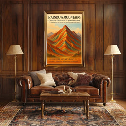 Rainbow Mountains ChinaS Geological Poster