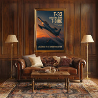 Lockheed T-33 Jet Trainer Aviation Art - Poster
