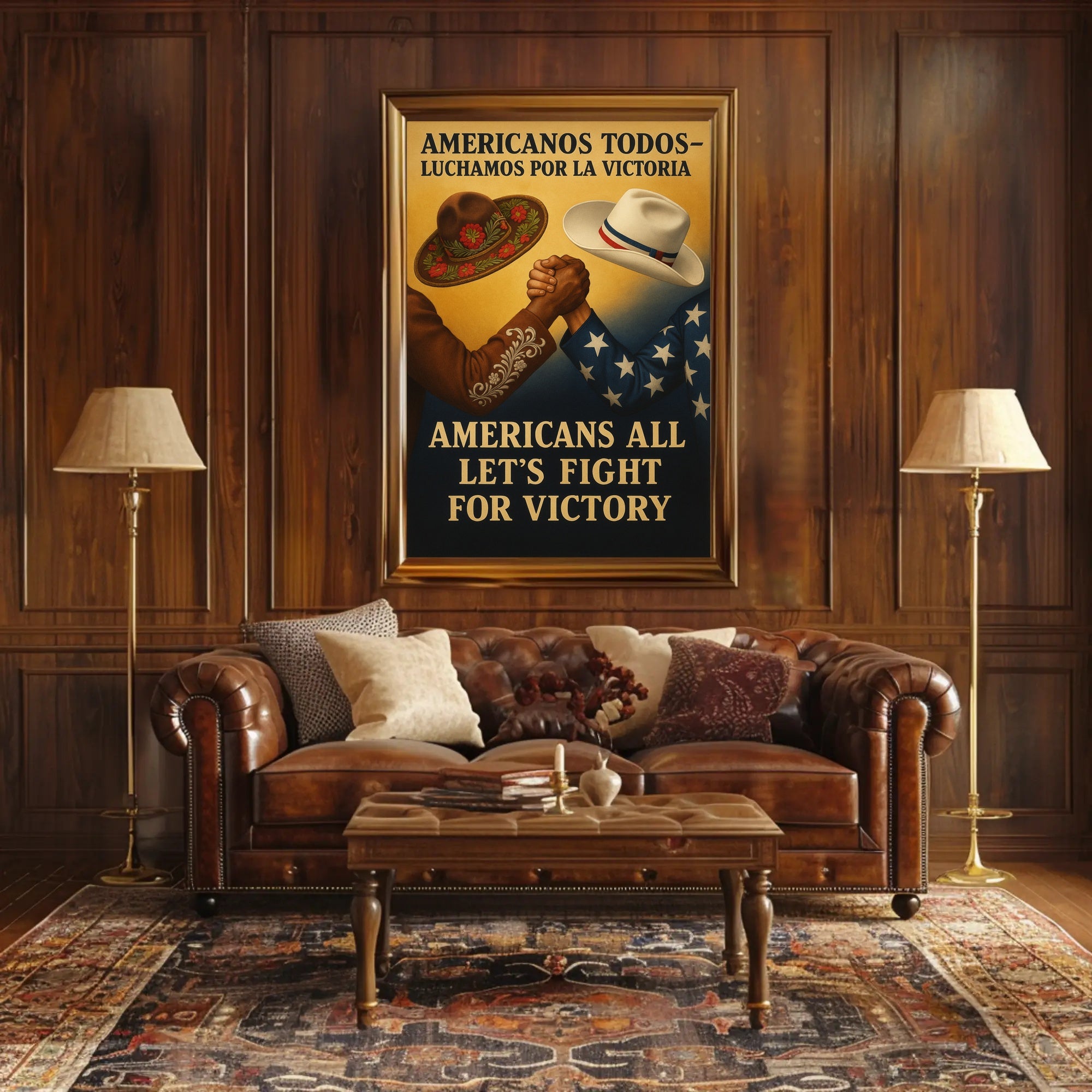 United We Stand Vintage WWII Propaganda Poster