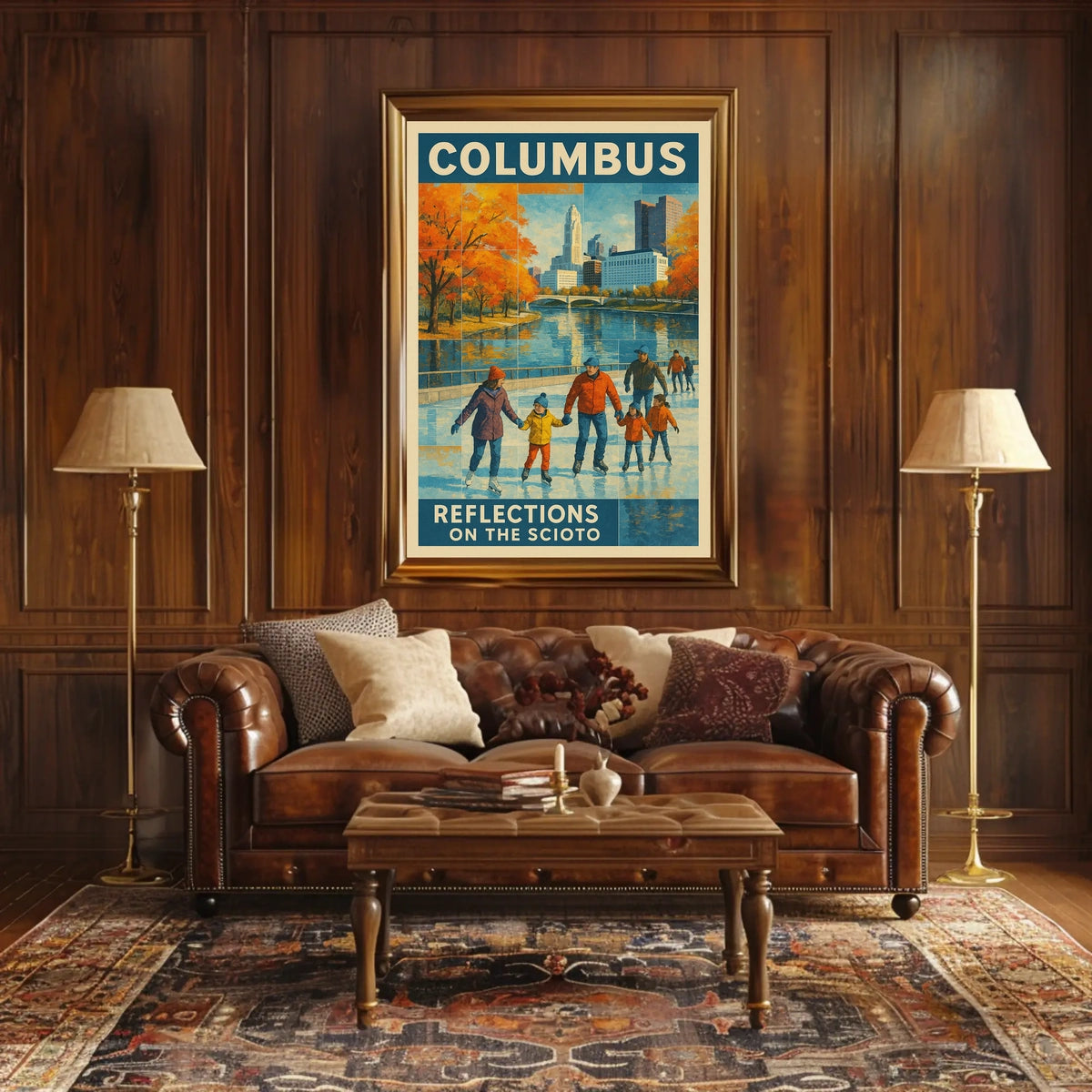 Columbus Reflections On The Scioto Poster