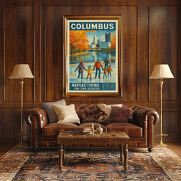 Columbus Reflections On The Scioto Poster
