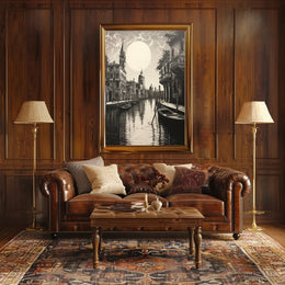 Venice Canal Romance Vintage Travel Poster