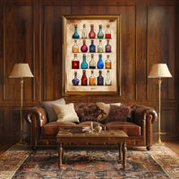 Potion Bottles with Mystical Symbols Fantasy or Mythology Poster