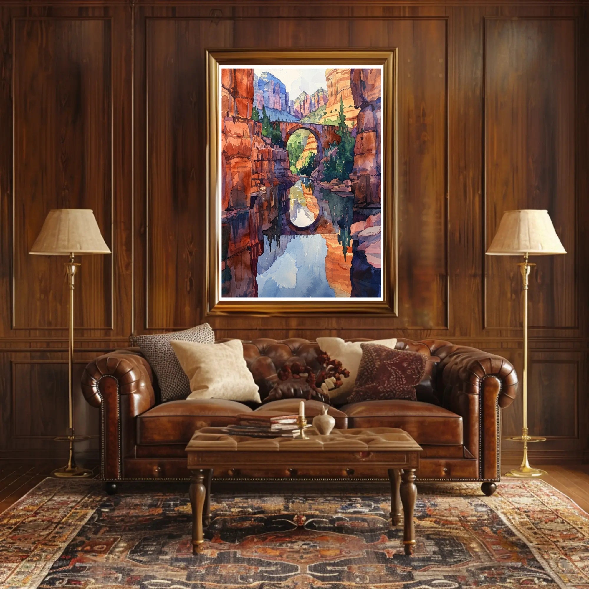 Serene Canyon Reflection Poster PosterGoat