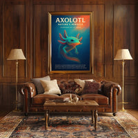 Axolotl Nature Poster Vintage Aquatic Wall Art