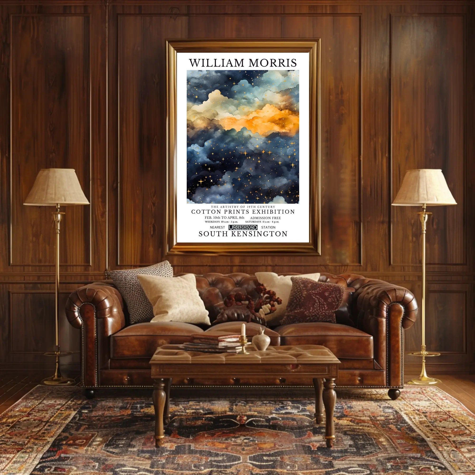 William Morris Cotton Prints Exhibition Poster