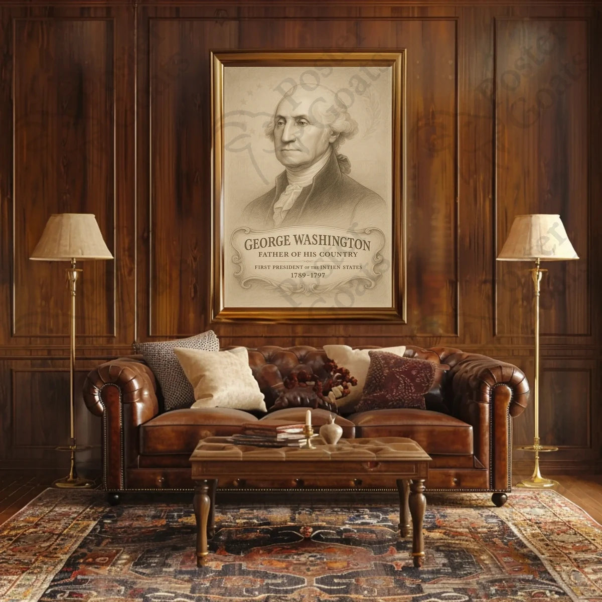 Classic American Leader Portrait in Historical or Presidential Poster