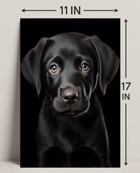 Portrait Of A Black Labrador Puppy Poster