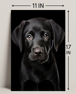 Portrait Of A Black Labrador Puppy Poster