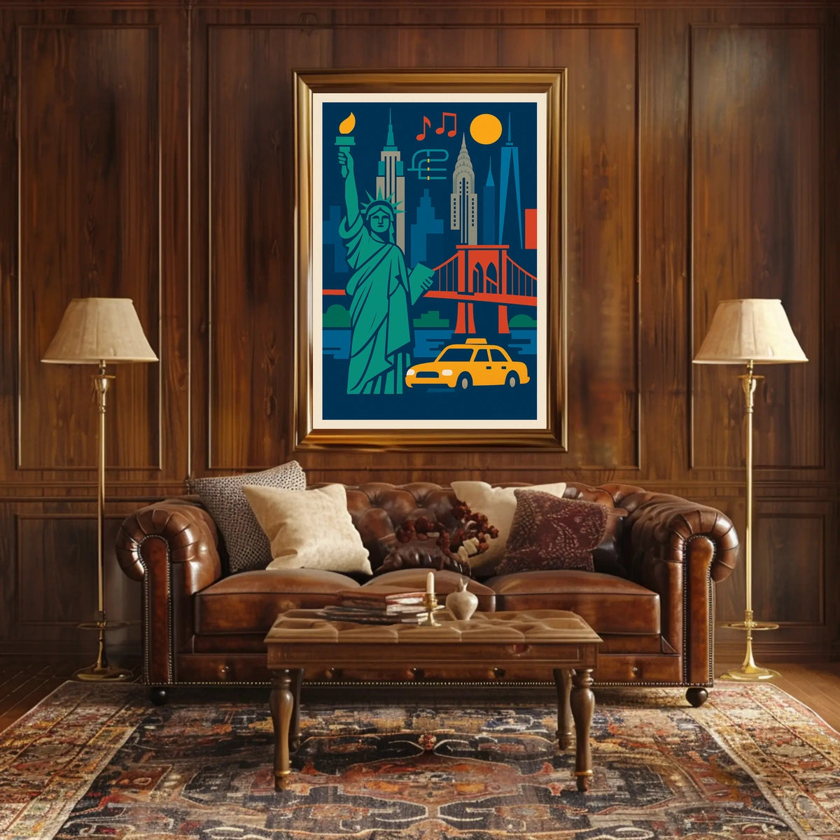 New York City Vibrant Urban Art Poster Modern Wall Art