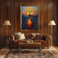 Mosaic Tree of Serenity Art in Artistic Poster