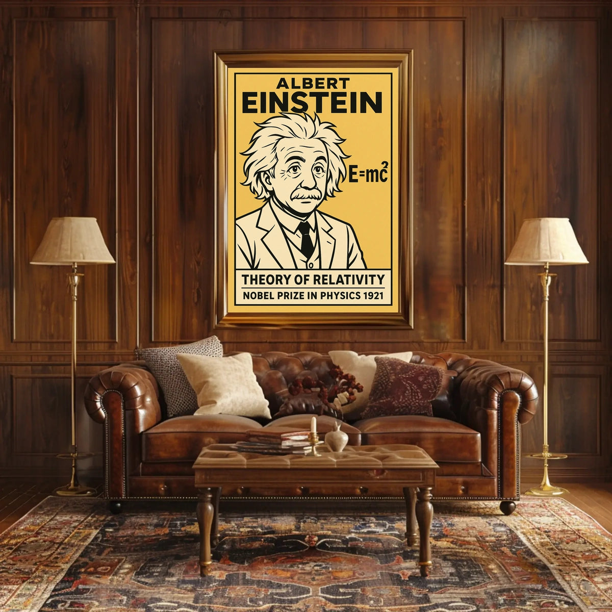 Albert Einstein Theory Relativity Cosmic Vision Timeless Educational Print Vintage Poster