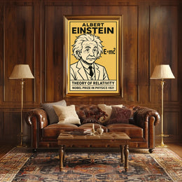 Albert Einstein Theory Relativity Cosmic Vision Timeless Educational Print Vintage Poster
