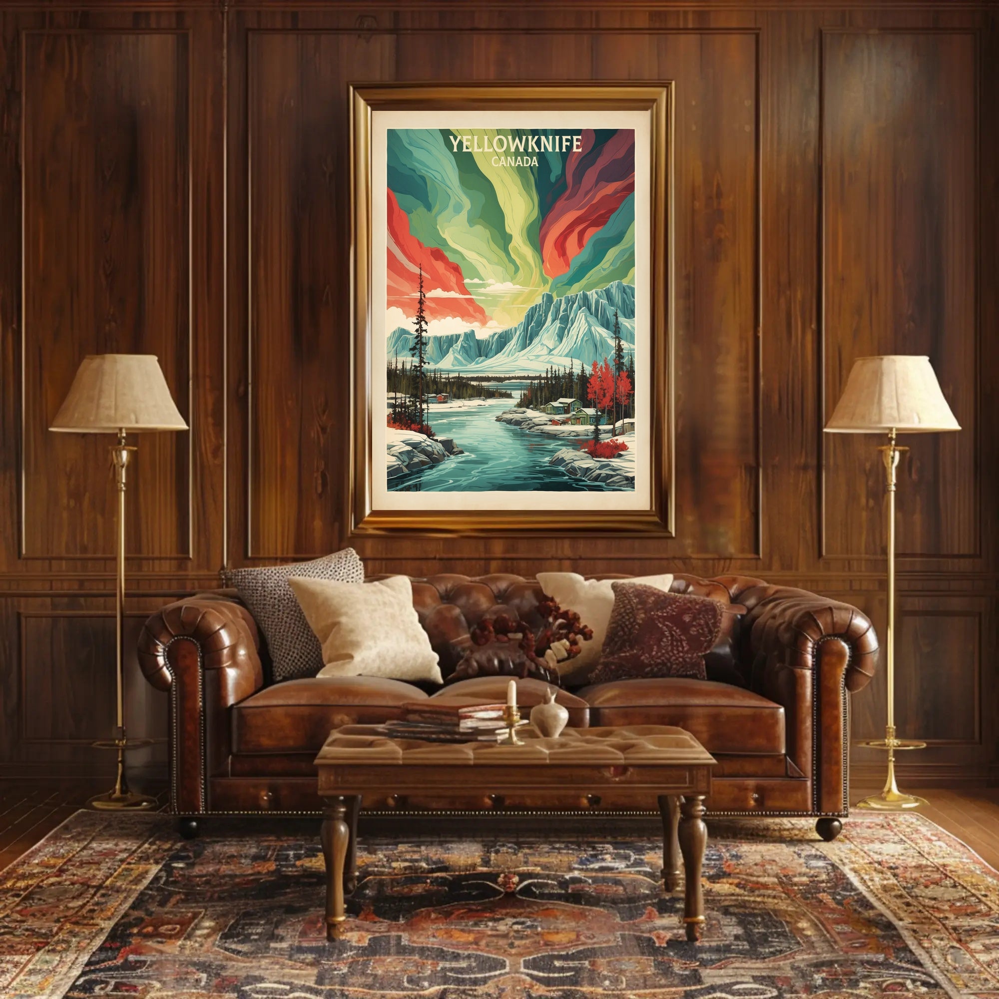 Yellowknife Aurora Travel Poster