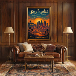 Los Angeles Dreams Illuminate Vintage Art Poster