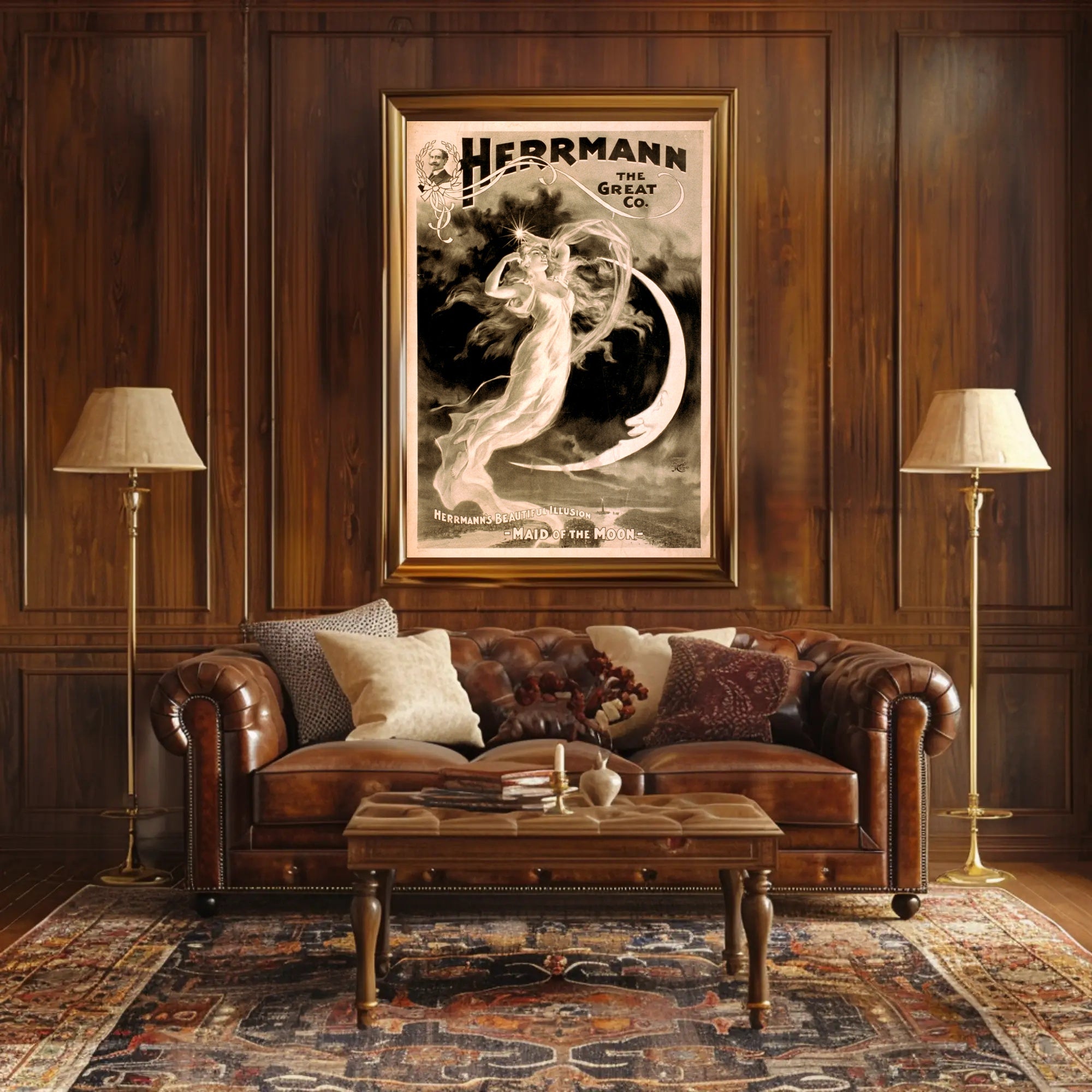 Herrmann's Magical Illusion Art Nouveau Cultural Poster