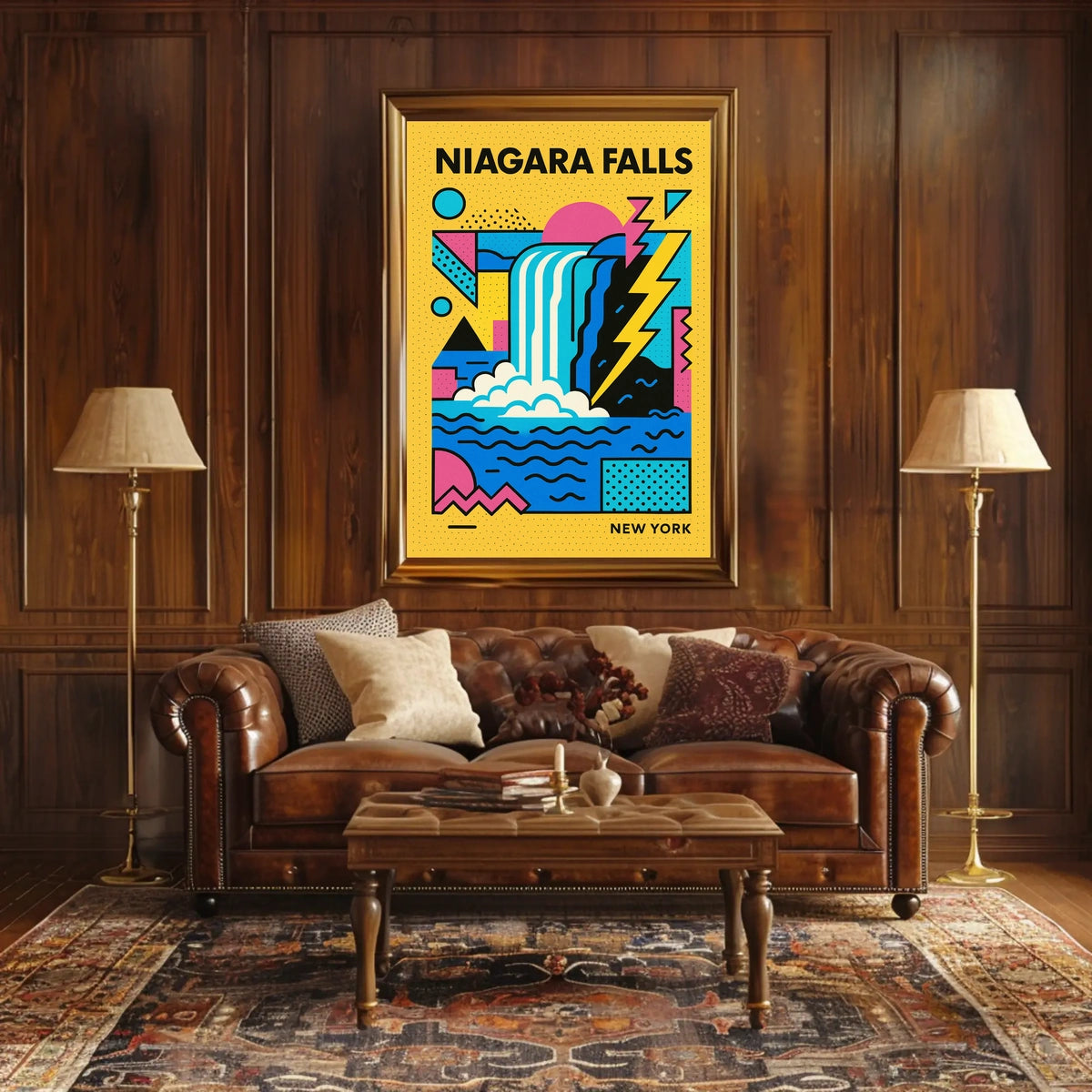 Niagara Falls New York Modern Abstract Poster