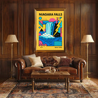 Niagara Falls New York Modern Abstract Poster