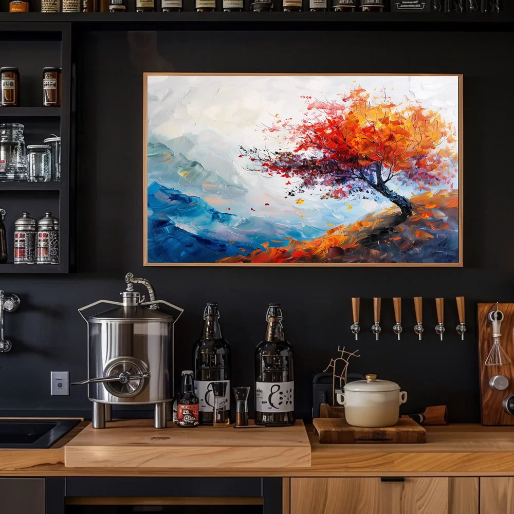 Autumn Tree Abstract Impressionist Art Poster Print