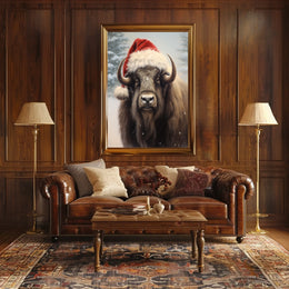 Festive Bison In Winter Wonderland Poster