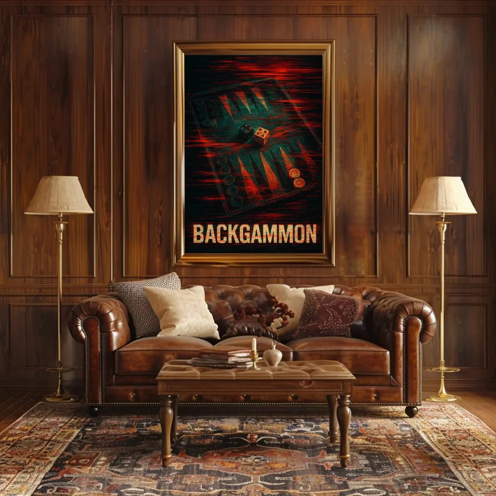 Backgammon Strategy Modern Art Poster - Abstract or Artistic Poster